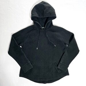 Lauren Ralph Lauren Quilted Hoodie‎ Womens Size Small Pullover Black Stretch